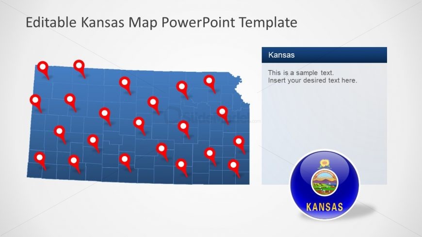 Editable Map Template for Kansas State