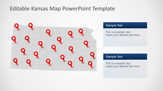 USA State of Kansas PowerPoint Map 