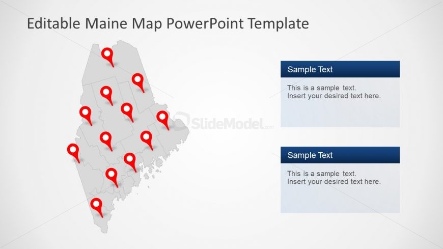 Presentation of US State Map Maine 