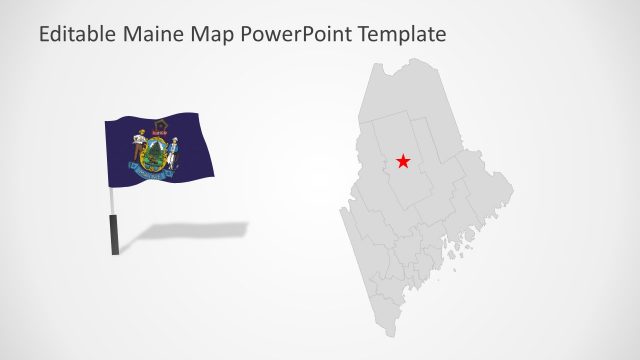 Silhouette Map of Maine in PowerPoint