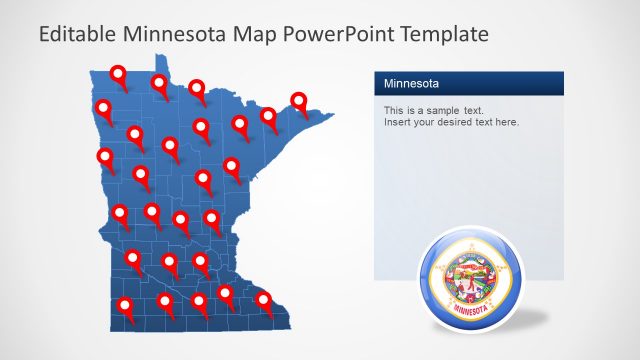 Minnesota Blue Map US State