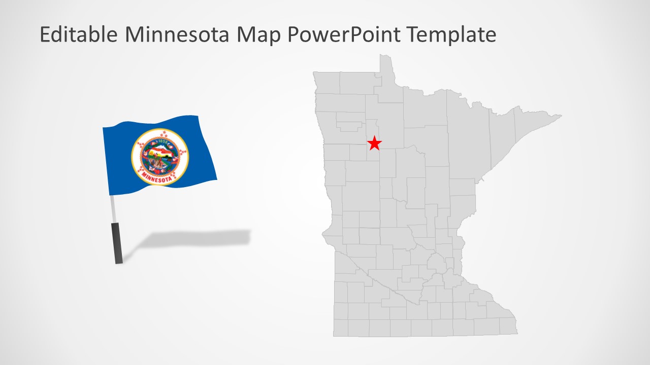 Editable PowerPoint Minnesota Map USA