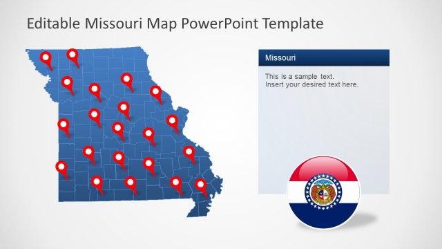 Editable Map of Missouri in PowerPoint