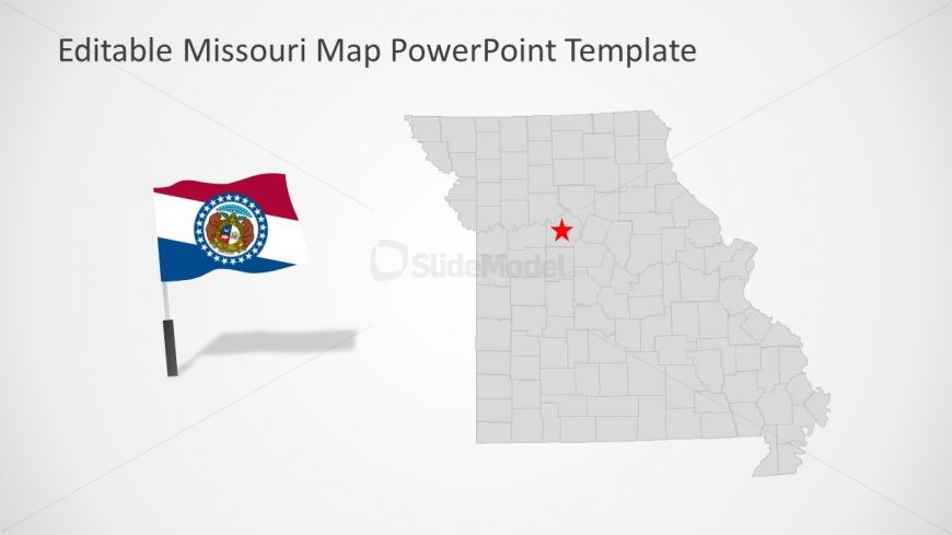 Flat Silhouette PowerPoint Map of Missouri 