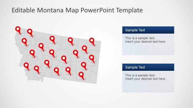 PowerPoint Editable Map of Montana