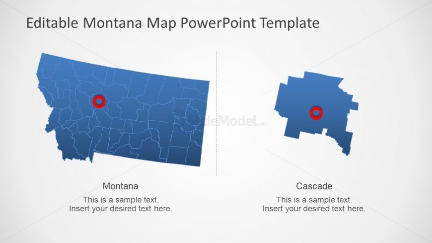 Blue Outline Map of Montana