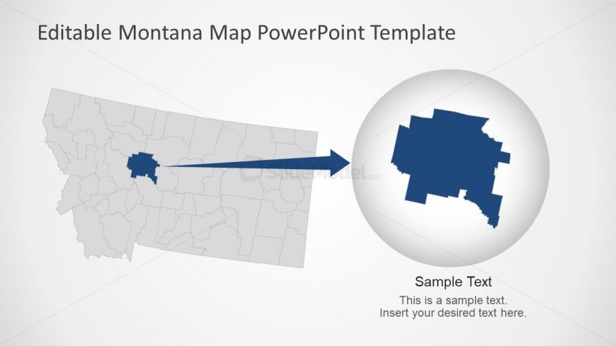 Flat Vector Montana Editable Map in PowerPoint