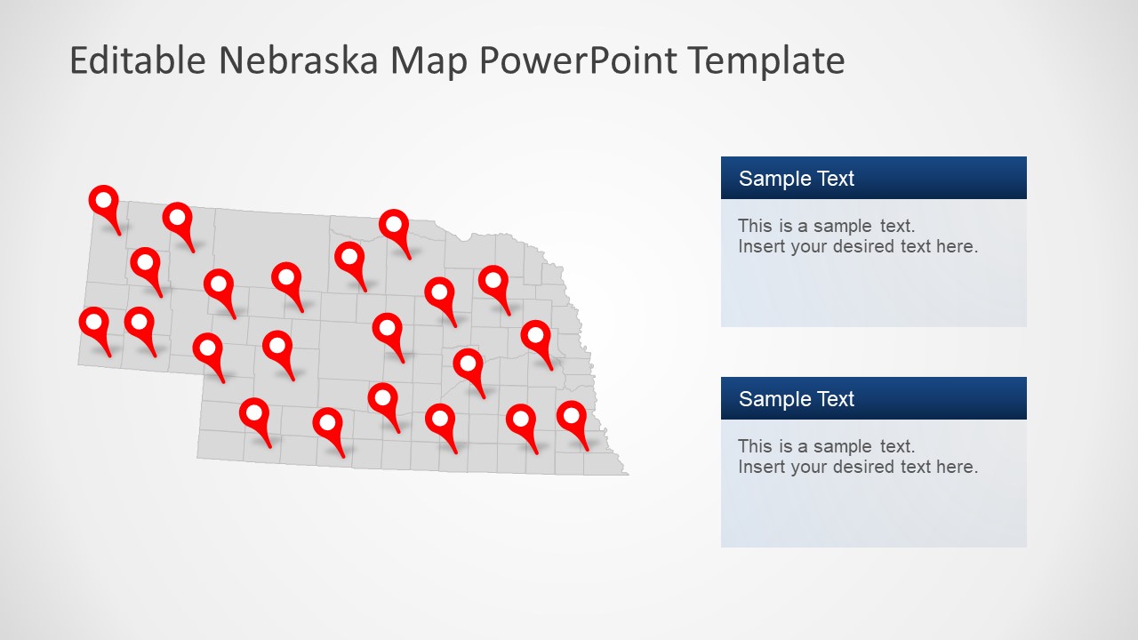 PowerPoint Map of Nebraska and Counties 