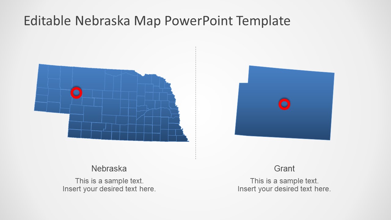 Editable Nebraska Political Map 