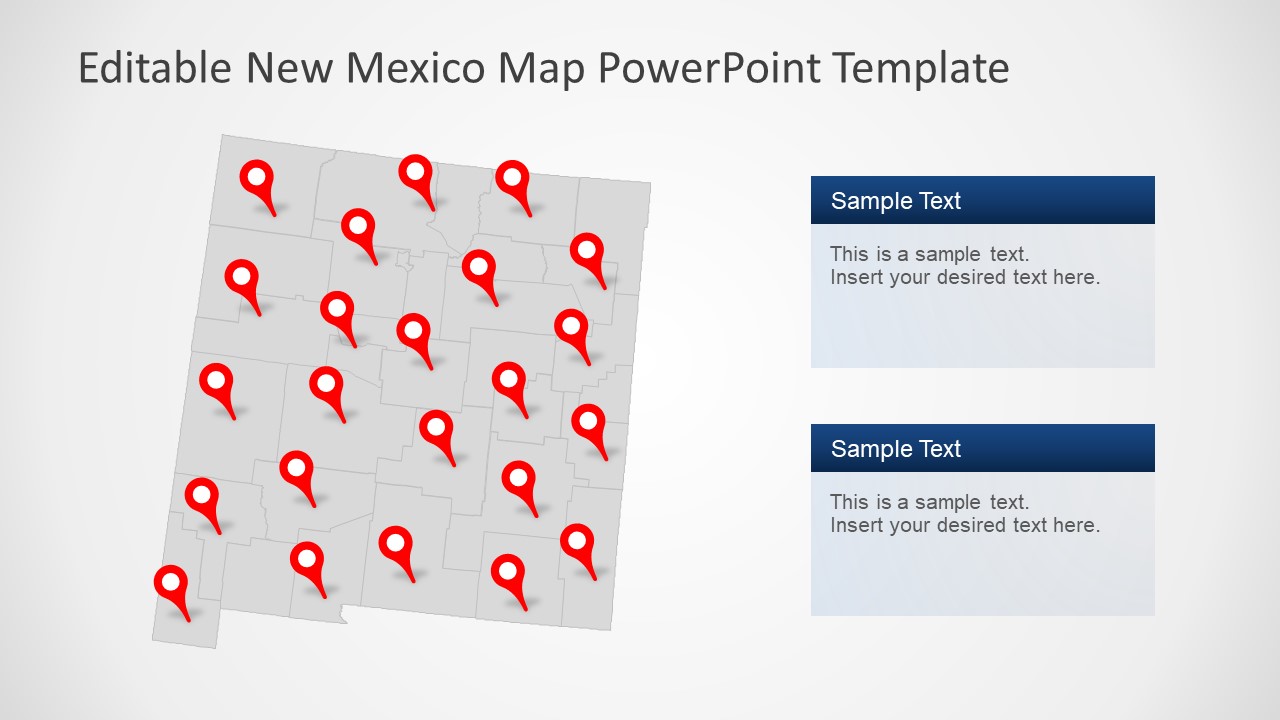 New Mexico Map Template Gray