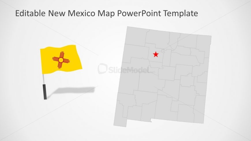 PowerPoint US State Map template for New Mexico 