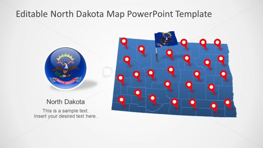 Presentation of North Dakota US State Map