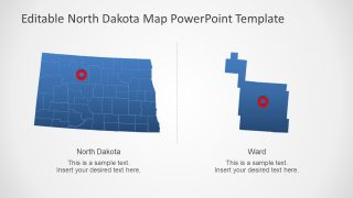 Map Template for North Dakota US State 