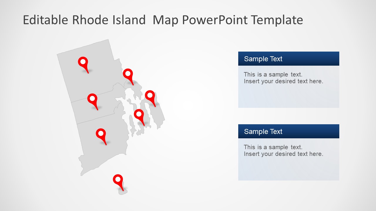 PowerPoint Map of Rhode Island 