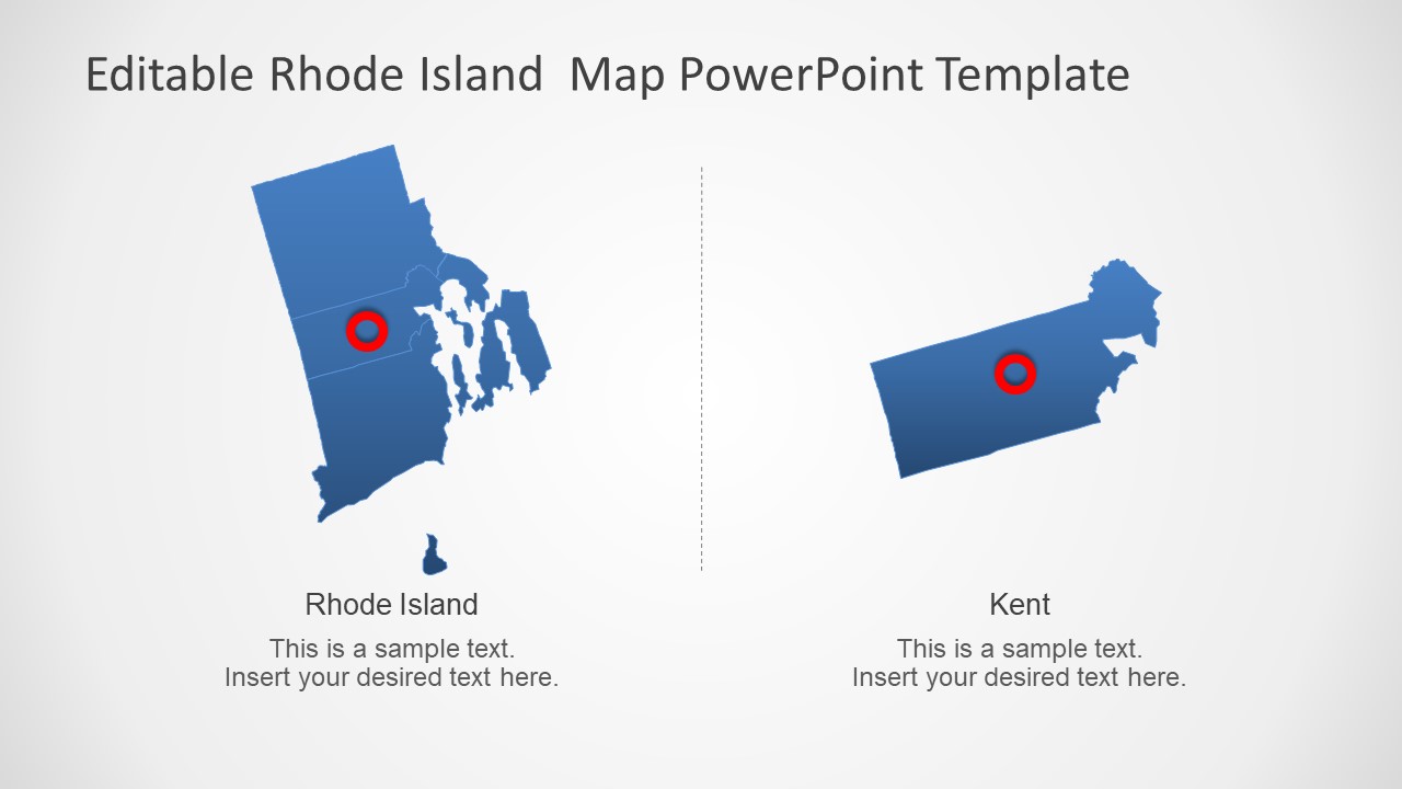 PowerPoint Location Map Template for Rhode Island 