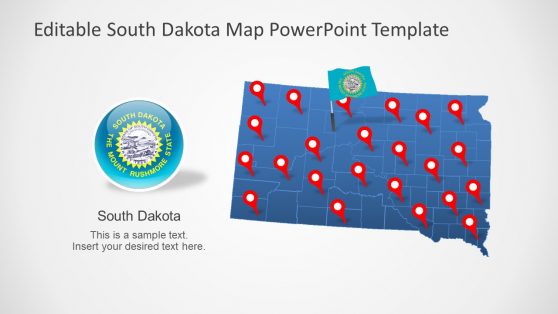South Dakota US State PowerPoint Map