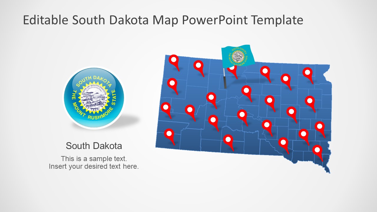 Map Template of South Dakota State 