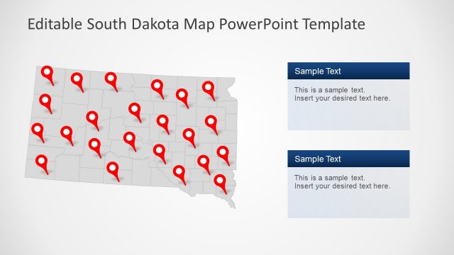 Location Map Markers for South Dakota PPT