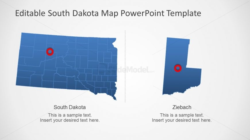 PowerPoint Outline Map of South Dakota 