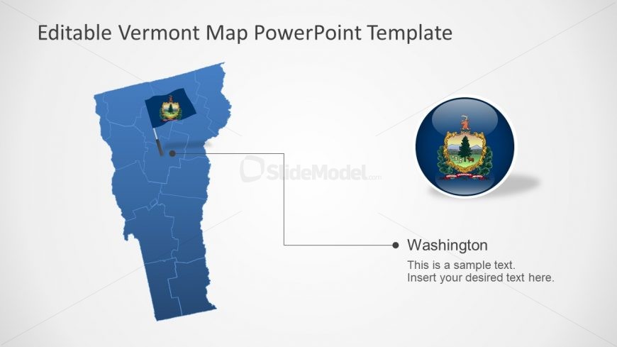 Outline Map of Vermont in PowerPoint 