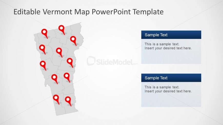 Editable Map Presentation of Vermont 