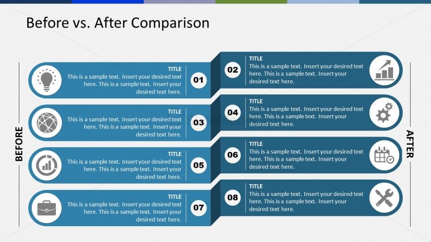 PowerPoint of 4 Steps Comparison Before After