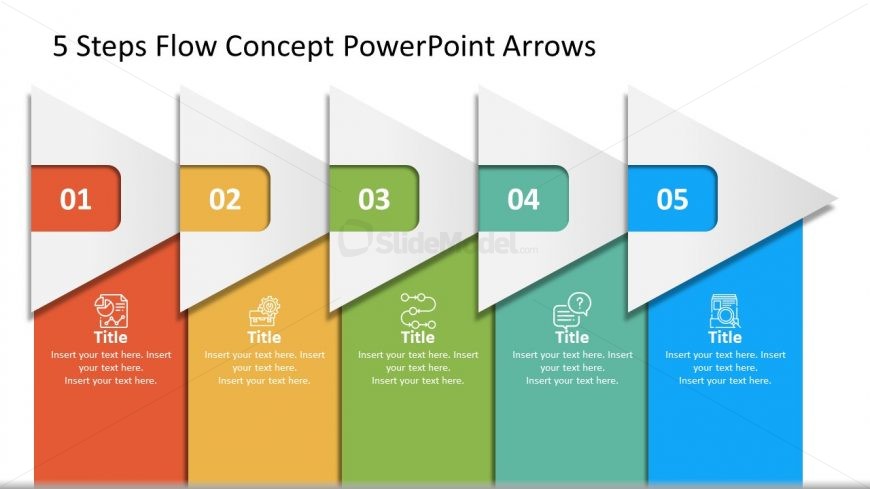 5 Blocks of Arrow Concept PowerPoint 