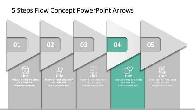 PowerPoint 5 Steps Arrow Concept Diagram