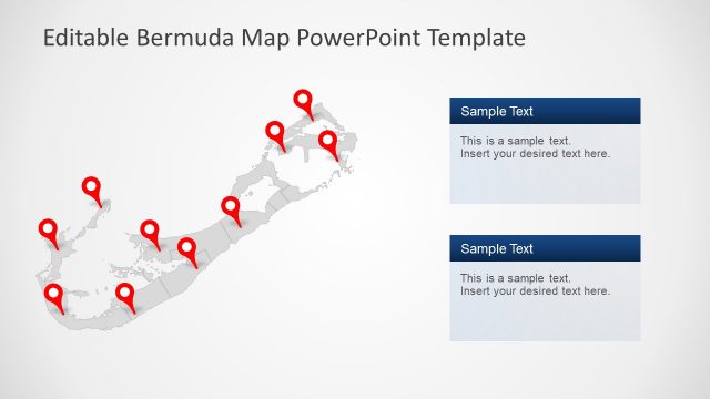 Gray Map of Bermuda PowerPoint