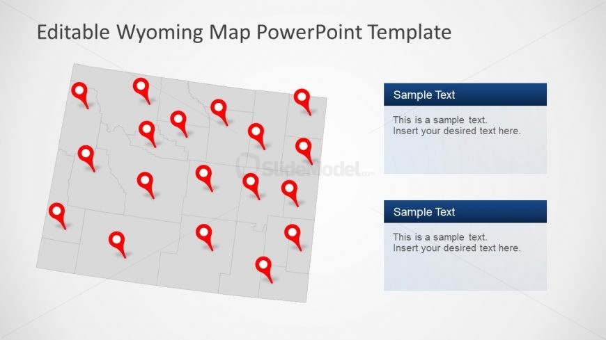 PowerPoint Map of Wyoming State