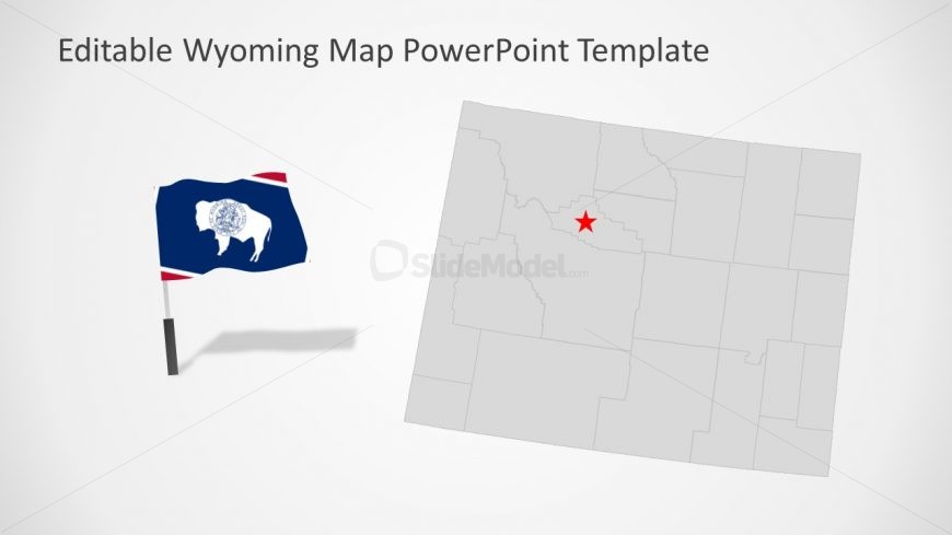 PowerPoint Editable Map Template for Wyoming 