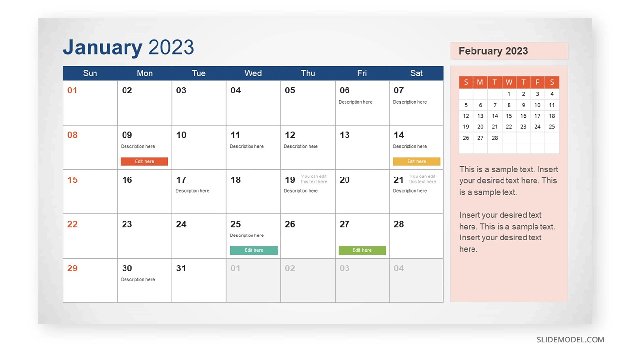 2023 Calendar Template for PowerPoint