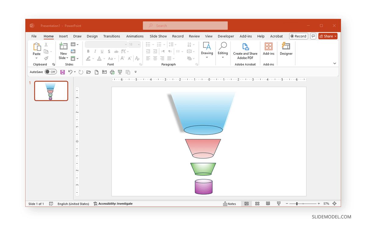 Example of a Funnel made with Shapes and Gradients