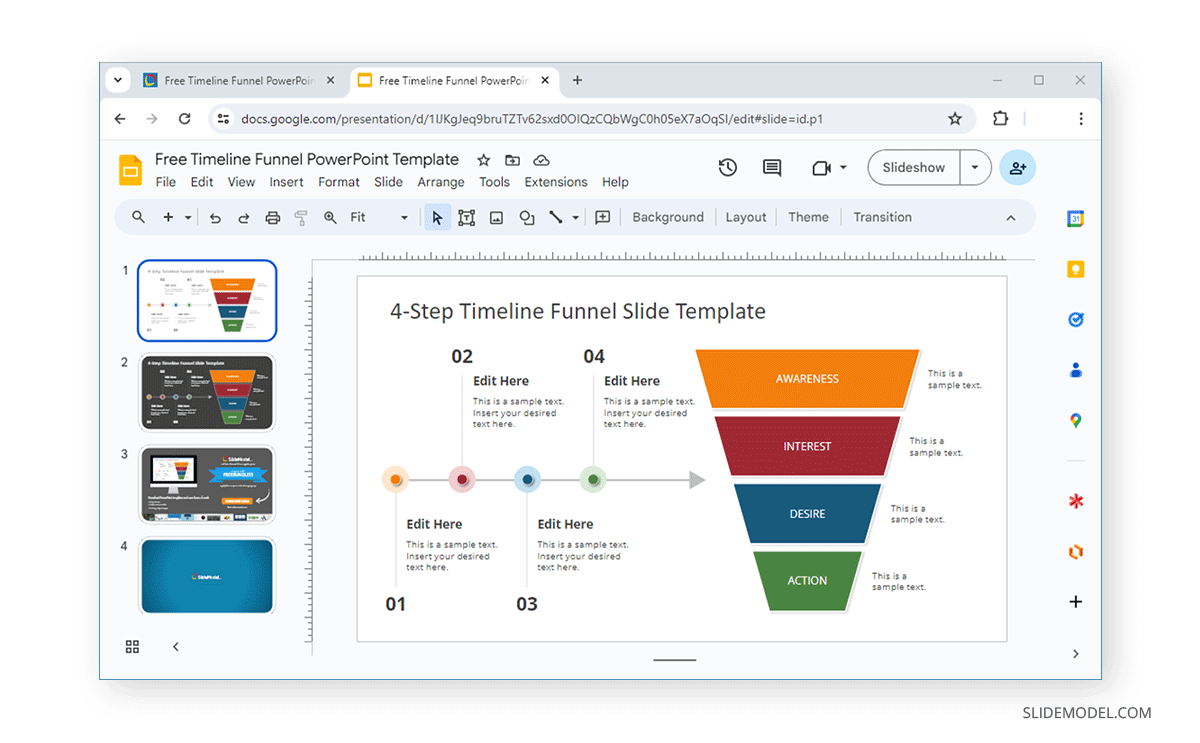 Free Timeline Funnel Template for Google Slides