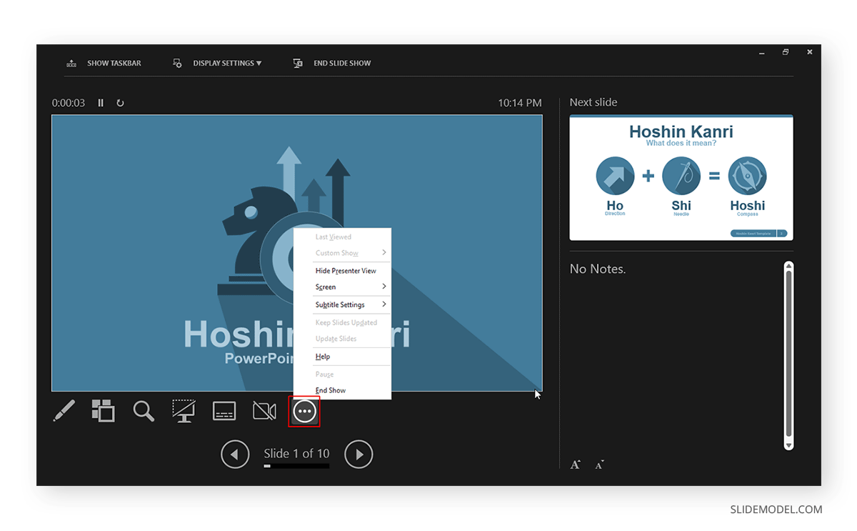 presenter view powerpoint shortcut