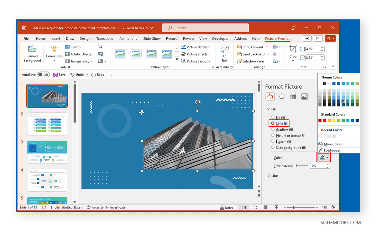 Change slide background color in PowerPoint