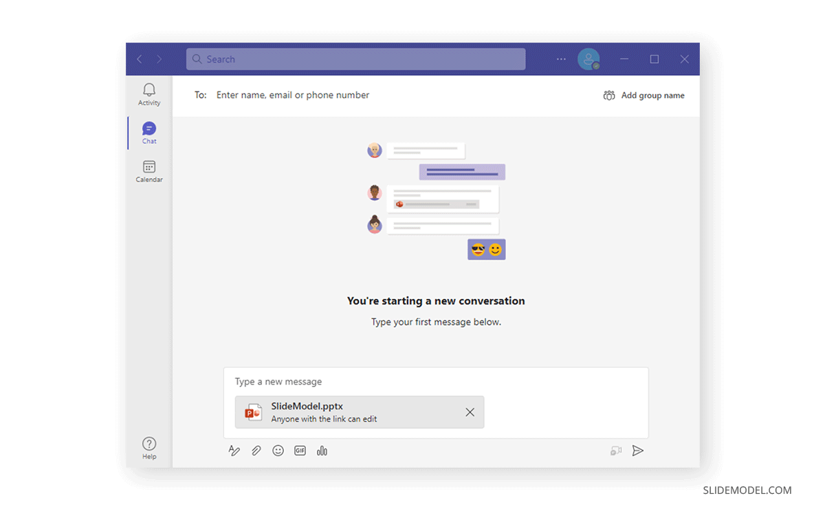 Share a PowerPoint presentation via Microsoft Teams