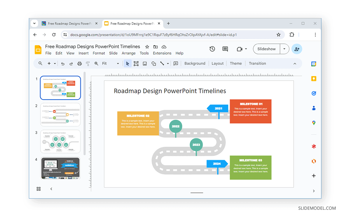 Free Timeline Roadmap Template for Google Slides