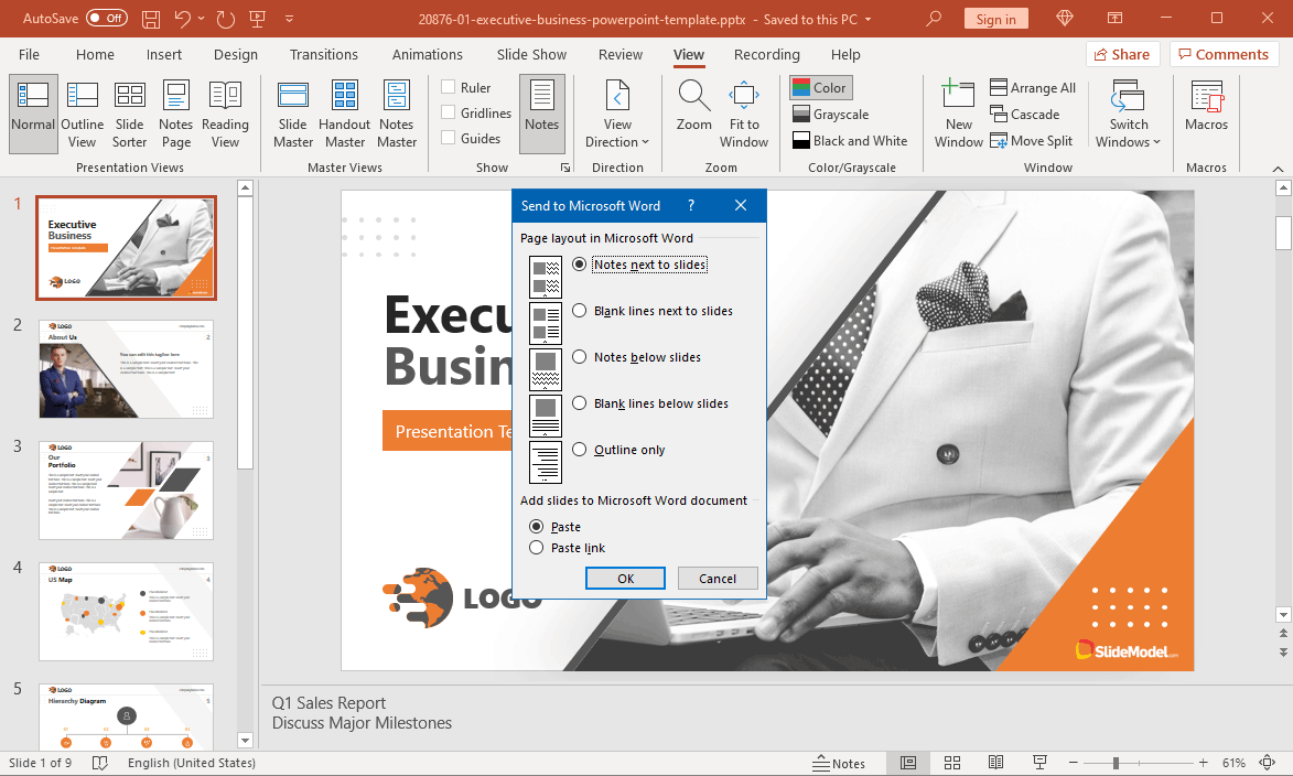 how to save a powerpoint presentation with speaker notes