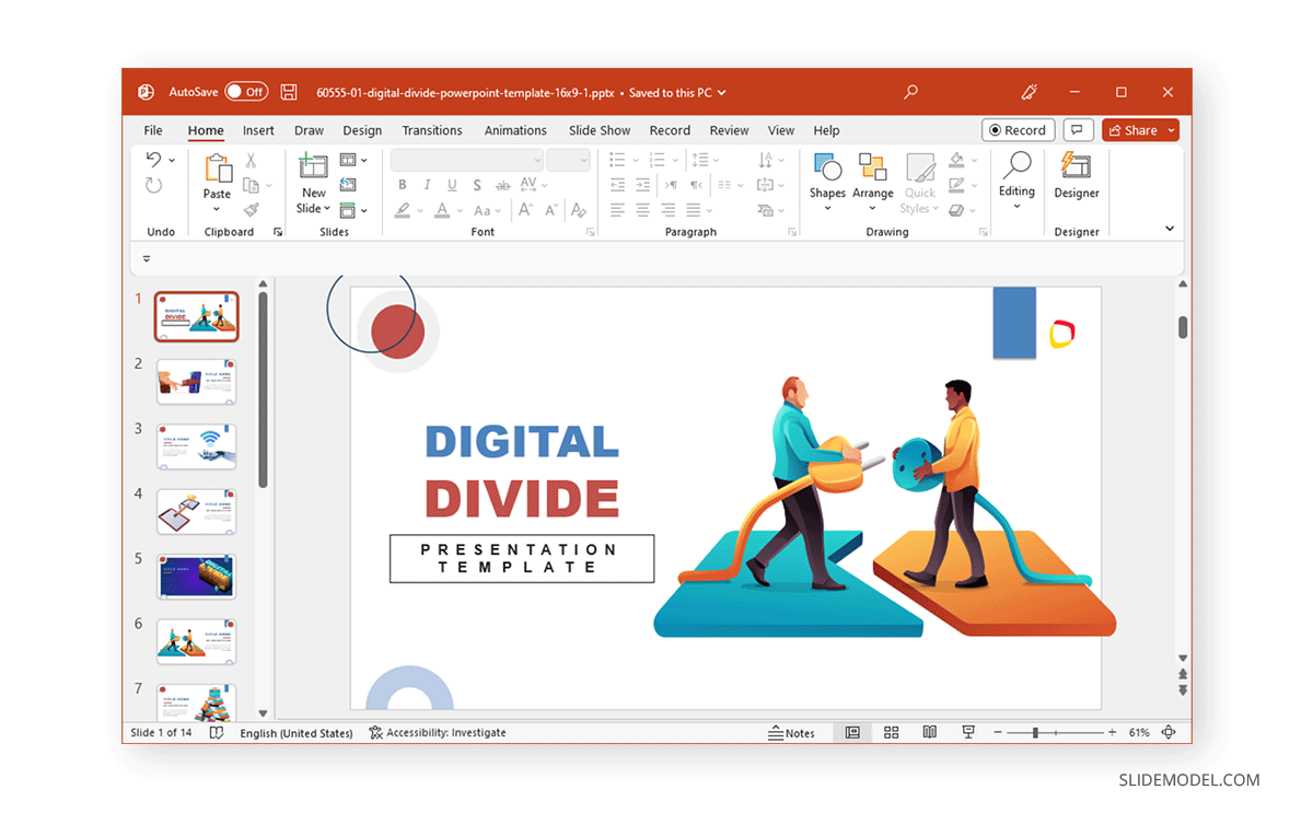 Changes made from imported theme to PowerPoint presentation