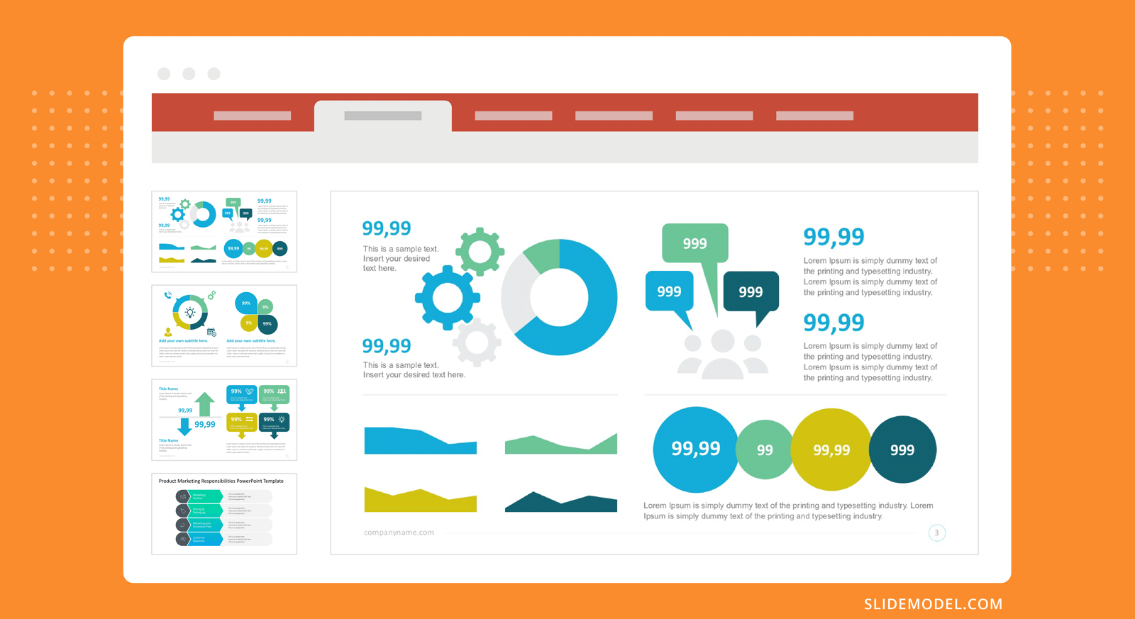 Example of infographic presentation template design with visual elements.
