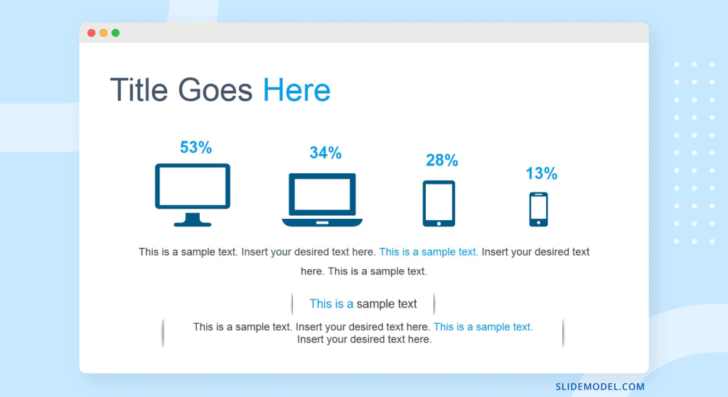 Example of Infographic presentation with different screen sizes