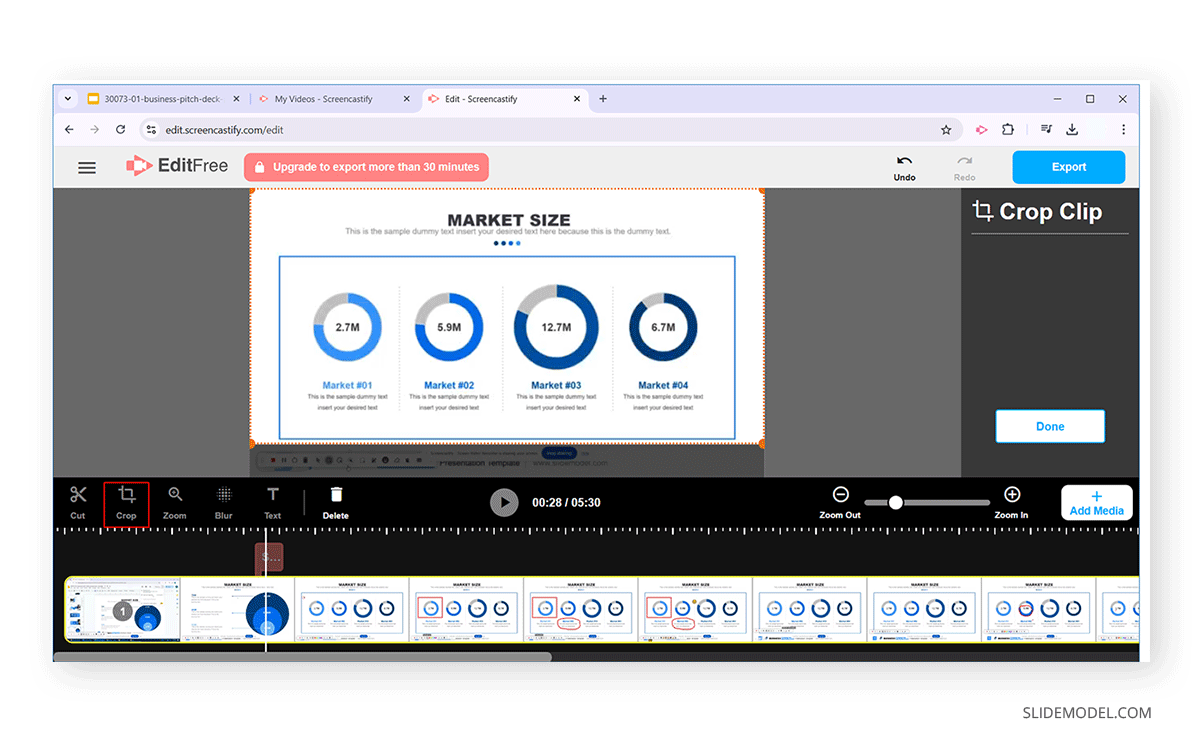 Cropping a video recording made in Google Slides