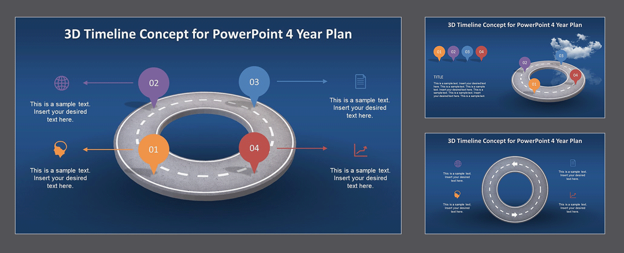 Animated Road Map 3D PowerPoint Timeline - SlideModel