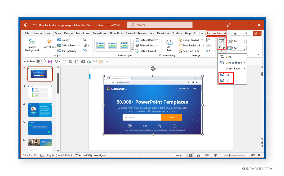 Fill or Fit in PowerPoint for Crop