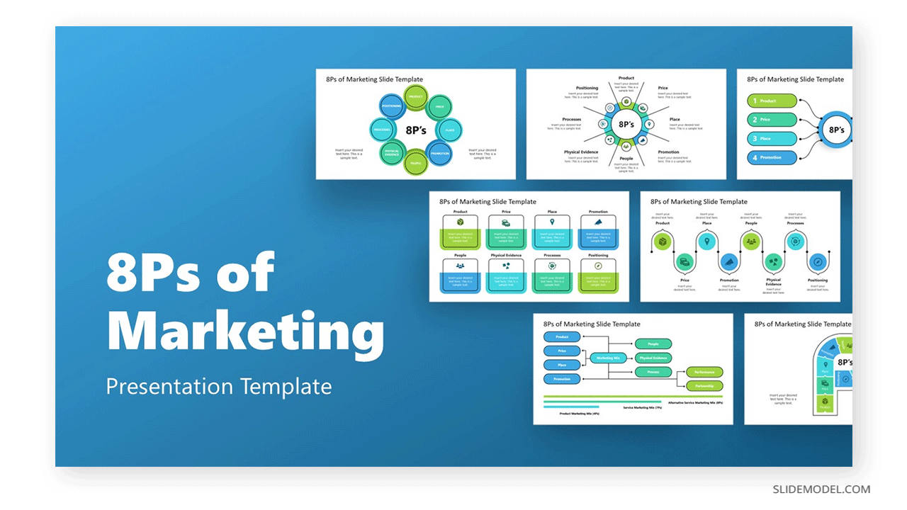 8Ps of Marketing Model Mix template for PowerPoint