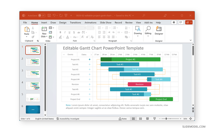 Project Gantt Chart Powerpoint Template Slidemodel Sexiz Pix