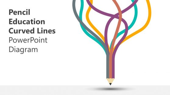 Pencil Education Curved Lines PowerPoint Template