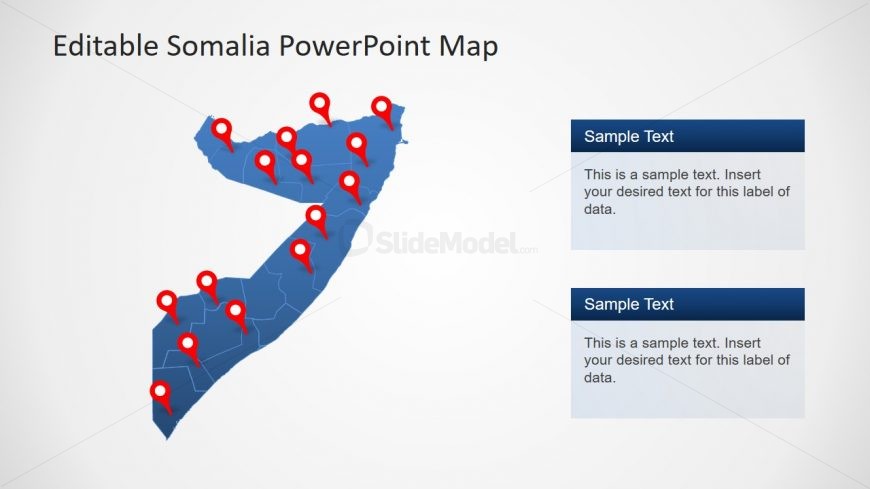 Slide of Location Pins Somalia Map