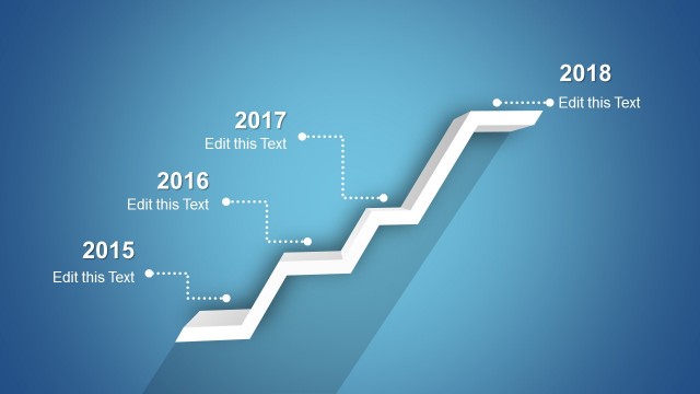 Blue Gradient Background 3D 4 Steps Roadmap